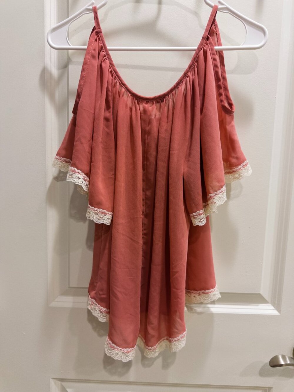 Love Squared Cold Shoulder / Off the Shoulder Rose Blouse